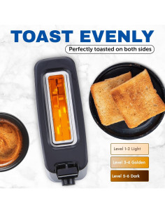 Tostadora Elite Gourmet ECT118B 1 Rebanada 6 Niveles Negro 2