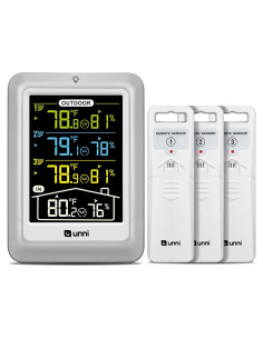 Termómetro Inalámbrico U UNNI UN0582CS con 3 Sensores y Pantalla 4.5"