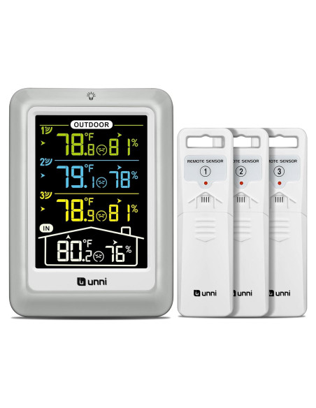 Termómetro Inalámbrico U UNNI UN0582CS con 3 Sensores y Pantalla 4.5"