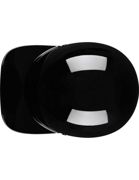 Casco de Motocicleta Woljay Jr108 Retro Negro Brillante Mediano