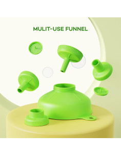 Embudo Versátil Pisol Verde con 5 Picos y 2 Coladores 2