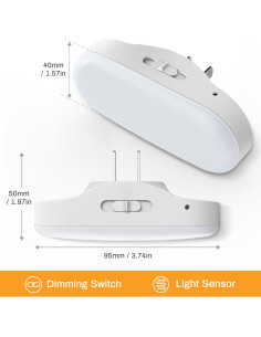 Luz Nocturna DORESshop Ámbar 1W 2 Paquetes con Sensor Automático 2