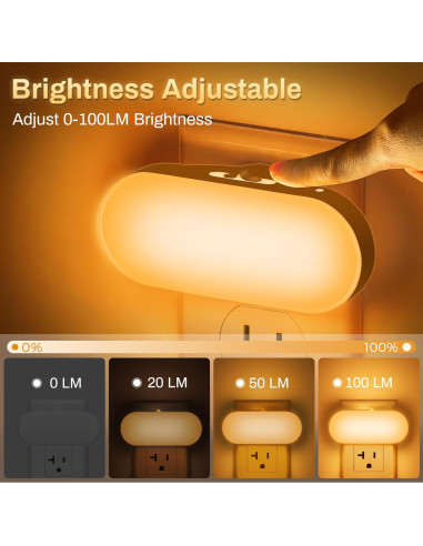 Luz Nocturna DORESshop Ámbar 1W 2 Paquetes con Sensor Automático