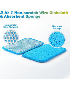 HOMEXCEL Paquete de 12 Paños de Fregar y Limpiar Azul 2