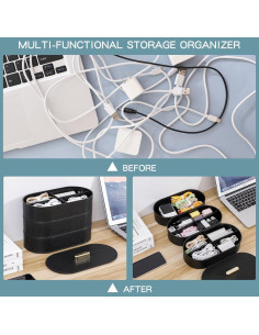 Organizador de Cables Yesesion Grande con Tapa - 3 Bandejas 2