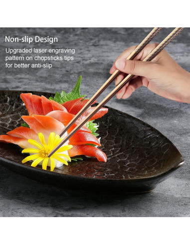 Palillos de Acero Inoxidable Reutilizables Multicolor 23.5 cm