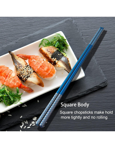 Palillos de Acero Inoxidable Reutilizables Multicolor 23.5 cm