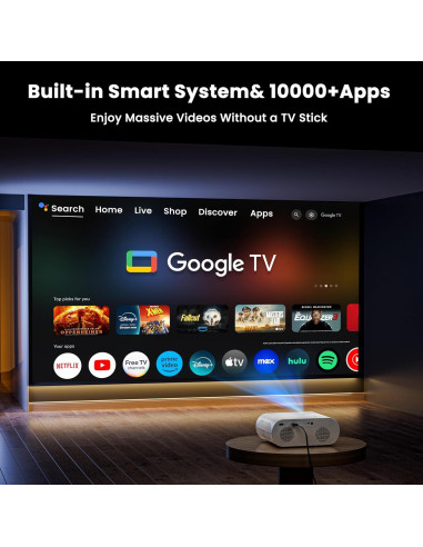 Proyector HOMPOW HD 4K con WiFi y Bluetooth, 1.91 kg