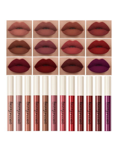 Set de Labiales Líquidos Mate MAEPEOR 12PCS - Cremoso y Duradero