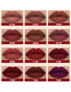 Set de Labiales Líquidos Mate MAEPEOR 12PCS - Cremoso y Duradero 2
