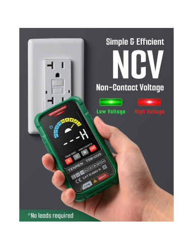 Multímetro Digital TESMEN TSM-522S TRMS 4000 Cuentas Verde