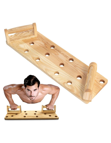 Tabla de Flexiones de Madera FREJSQC - Entrenamiento Portátil 10 en 1