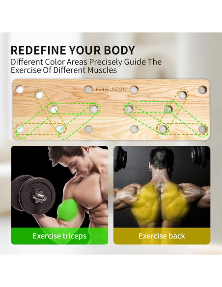 Tabla de Flexiones de Madera FREJSQC - Entrenamiento Portátil 10 en 1