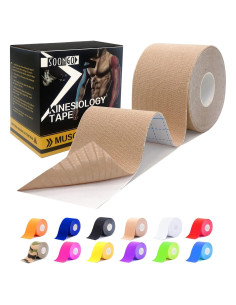 Cinta de Kinesiología SOONGO 5 Rollos 5cm Beige Alta Elasticidad