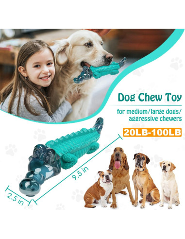 Juguete Indestructible para Perros Jeefome - Masticadores Agresivos, 23.9x7.1cm, Sabor a Leche