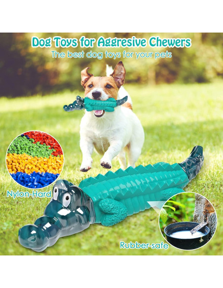 Juguete Indestructible para Perros Jeefome - Masticadores Agresivos, 23.9x7.1cm, Sabor a Leche