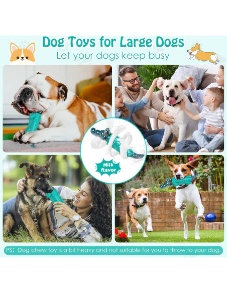 Juguete Indestructible para Perros Jeefome - Masticadores Agresivos, 23.9x7.1cm, Sabor a Leche