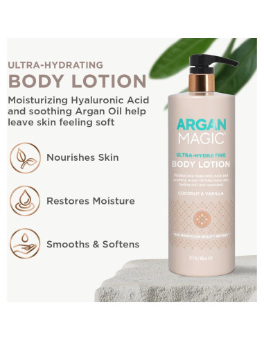 Loción Corporal Hidratante Argan Magic 907 g - Coco y Vainilla