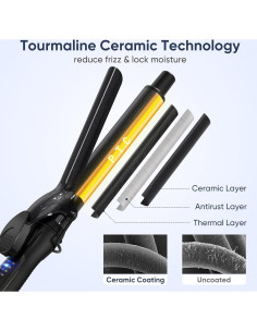 Plancha de Rizar Profesional Ryanboo 0.75" Negra 5 Temperaturas 2