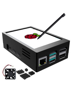 Pantalla Táctil 3.5" CUQI para Raspberry Pi 5 con Caja y Ventilador