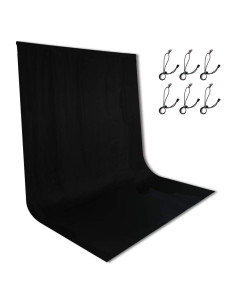 Fondo de Fotografía Negro CIPAZEE 2.44x3.05m 100% Poliester