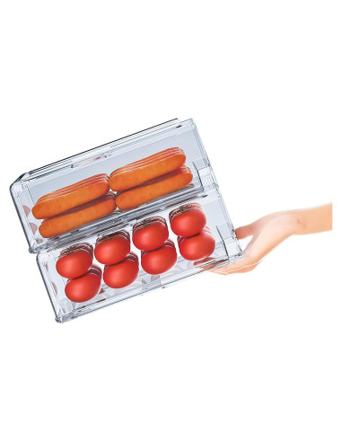 Organizador de Refrigerador YekouMax 2 Pack Cajones Apilables 30 cm