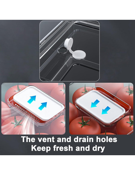 Organizador de Refrigerador YekouMax 2 Pack Cajones Apilables 30 cm