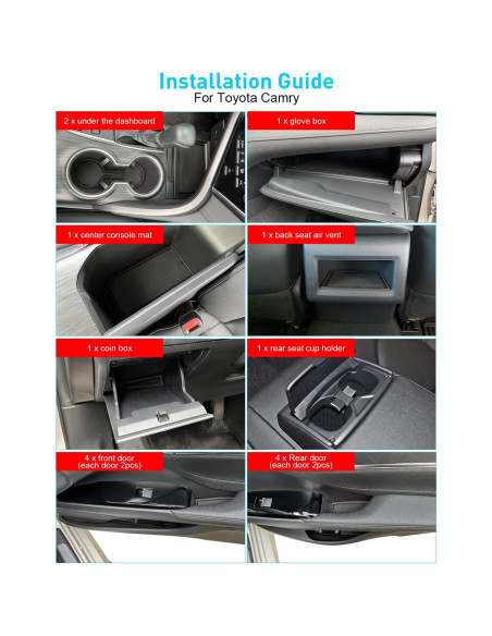 Accesorios Toyota Camry 2018-2024 - Inserto Portavasos Negro