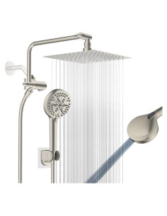 Cabezal de Ducha Hygie Rinse 20.32 cm con 10 Modos y Manguera 180 cm