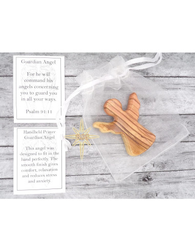 Ángel Guardián de Madera de Olivo Dacaret 6x5 cm