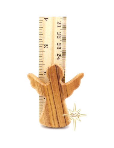 Ángel Guardián de Madera de Olivo Dacaret 6x5 cm
