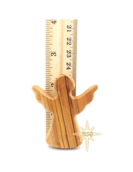 Ángel Guardián de Madera de Olivo Dacaret 6x5 cm