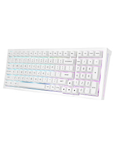 Teclado Mecánico Inalámbrico Redragon K723 Blanco RGB 99 Teclas