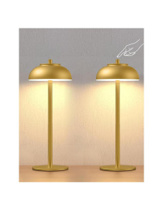 Juego de 2 Lámparas de Mesa LED Doradas Recargables IP65