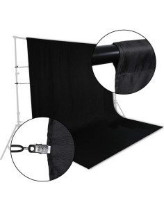 Fondo de Fotografía Negro CIPAZEE 2.44x3.05m 100% Poliester 2