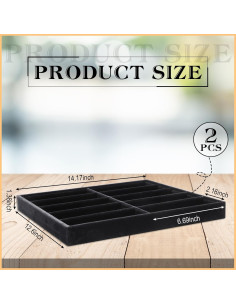 Organizador de Gafas de Sol Batiyeer 10 Rejillas Terciopelo Negro 2