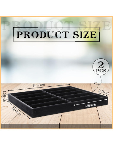 Organizador de Gafas de Sol Batiyeer 10 Rejillas Terciopelo Negro