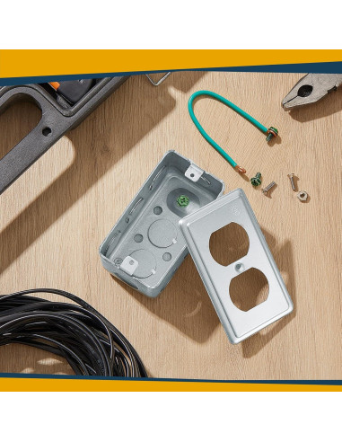 4 Cajas Eléctricas de Metal Copkim 10x5 cm con Tapa y Tornillos