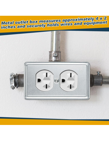 4 Cajas Eléctricas de Metal Copkim 10x5 cm con Tapa y Tornillos