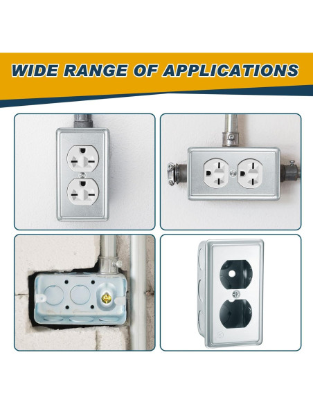 4 Cajas Eléctricas de Metal Copkim 10x5 cm con Tapa y Tornillos