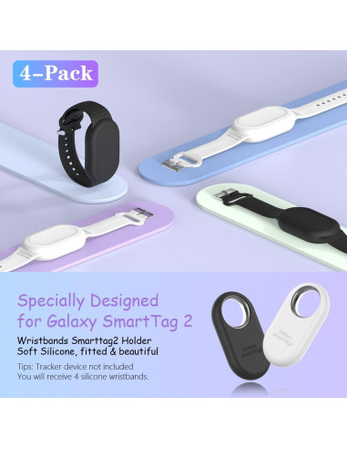 Funda Pulsera Silicona BIQIRE para Galaxy SmartTag 2 - 4 Pack