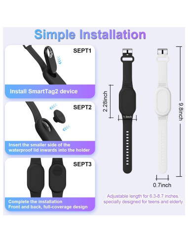 Funda Pulsera Silicona BIQIRE para Galaxy SmartTag 2 - 4 Pack