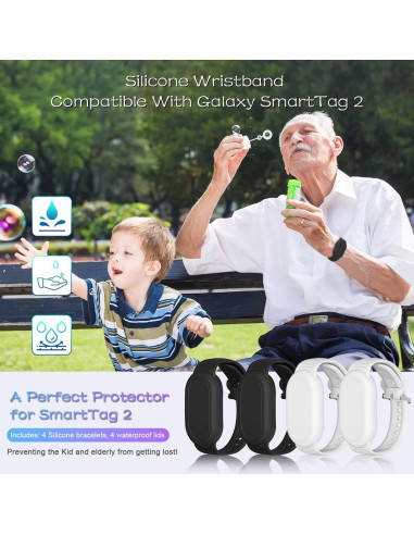 Funda Pulsera Silicona BIQIRE para Galaxy SmartTag 2 - 4 Pack