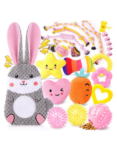 Juguetes para Cachorros Zeaxuie 23 Pack Rosa para Dentición
