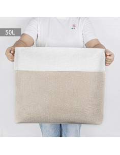 Cestas de Almacenamiento Bagnizer 3 Piezas 50L Beige/Blanco 2