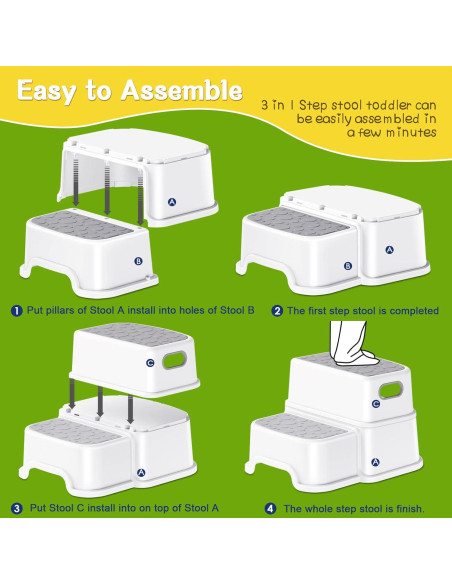 Escalera para Niños AJVV YT-8869 Antideslizante 2 Escalones