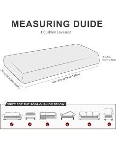 Funda de Cojín Loveseat Molasofa Chocolate Spandex 119-132 cm 2