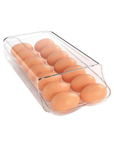 Dispensador de Huevos theaoo Transparente 14 Huevos Apilable