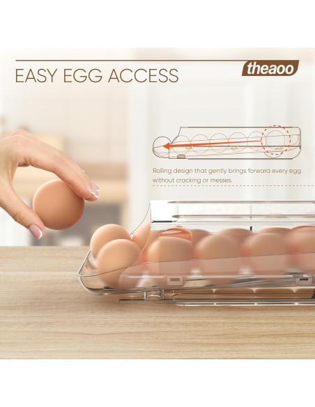 Dispensador de Huevos theaoo Transparente 14 Huevos Apilable