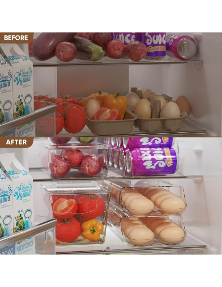 Dispensador de Huevos theaoo Transparente 14 Huevos Apilable